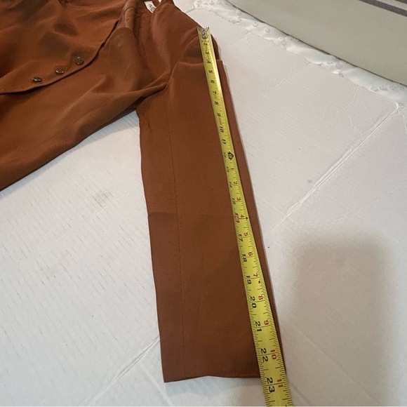 Vintage Alternatives by Tahari Silk Blend Collarless Jacket Blazer Brown Size 2 - Picture 14 of 14